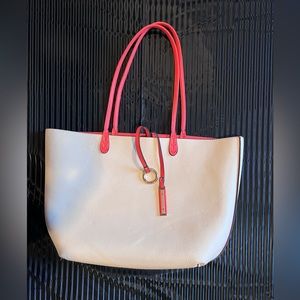 Reversible 2 color leather tote